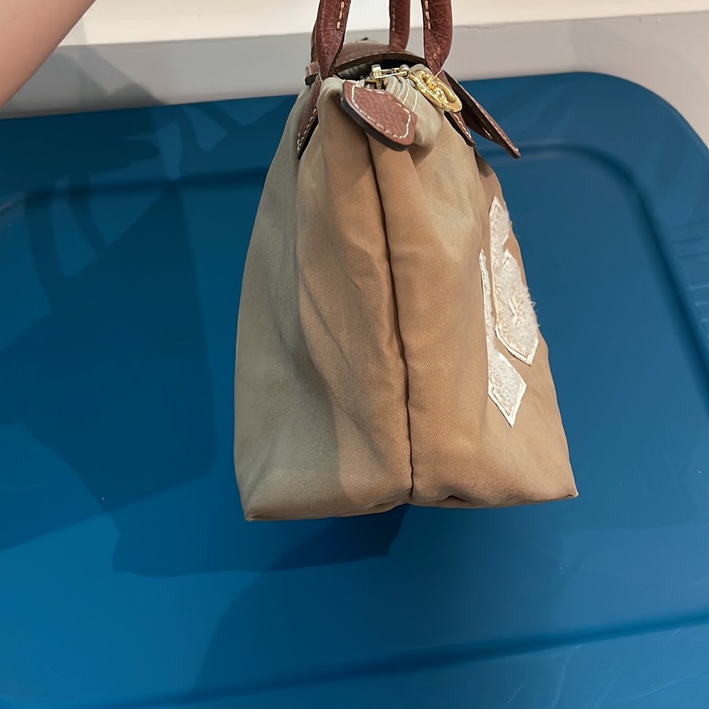 Longchamp small bag special limited edition beige with terry cloth numbers Y2K - Picture 11 of 12